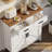 Kitchen Storage Cabinet, Modern Farmhouse Buffet Cabinet With Storage, Coffee Bar With 2 Drawers And 2 Doors, Floor Sideboard Buffet For Living Room, Dining Room, Bathroom,(White)-714447828