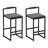 Modern Velvet Upholstered Counter Height Bar Stools With Footrest & Back(Set Of 2)-314884139-314884136