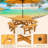 8 Person Wooden Picnic Table, Outdoor Camping Dining Table With Seat, Garden