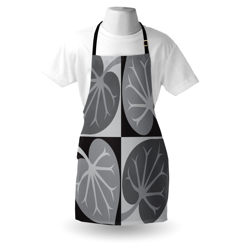 Tablier Corrigan Studio® à motif de feuilles unisexes en 4 parties, gris, taille adulte, taupe pâle, gris anthracite