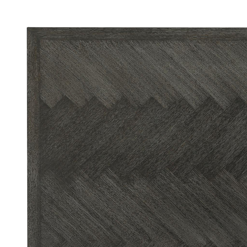 Borghese Solid Oak Dining Table, 45.2756" W x 118.1102" L, Charcoal Oak/Bronze