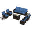 Ensemble de conversation de patio extérieur en osier 8 pièces avec des chaises pivotantes et des poufs-146366369-146366382