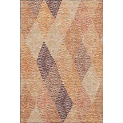Premium Machine Washable Prisco Orange Rug