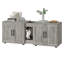 Meuble double 55 po pour 2 chats Stand Meuble télé Buck Boucles d'armoire et rainures de rangement, convient au salon-2018258110