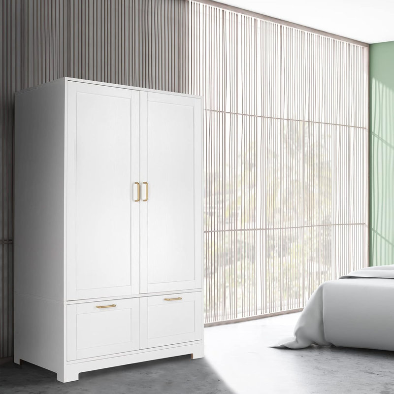 White Wardrobe 2 Doors 2 Drawers