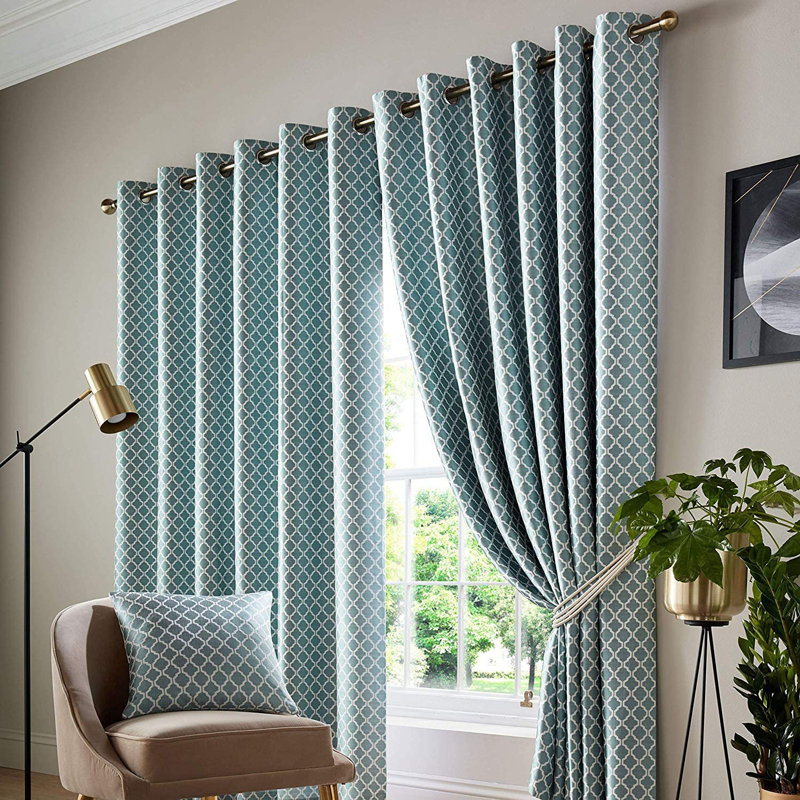 Dareece Cotswold Eyelet Ring Top Curtains, Width 167 x Drop 228 cm, Teal