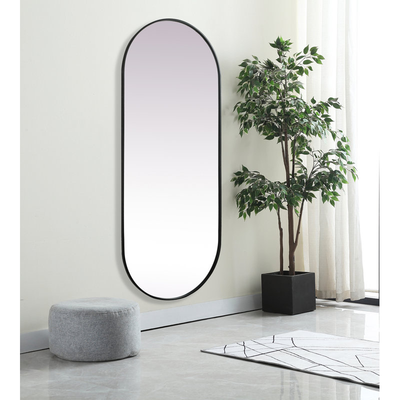 Elington Metal Oval Mirror, 72"  x 30" , Black