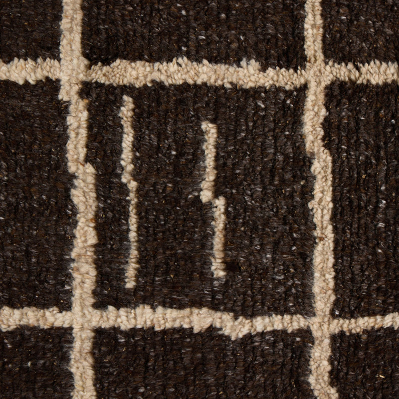 Sumlin Hand Knotted Geometric Area Rug, Sumlin Espresso, Rectangle 8' x 10'
