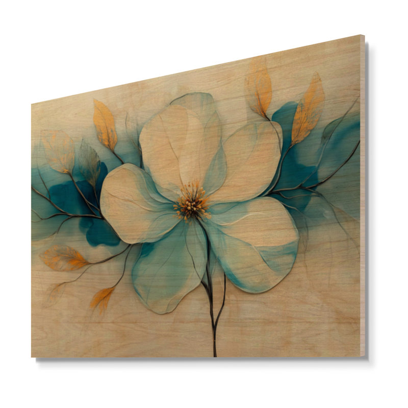 Fleur de pétale de bijou II - Impression d'art mural décoratif en bois à thème botanique, H 30 po x l 40 po, Rectangulaire