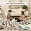 Tapis lavable à la machine, antidérapant, à motif zèbre moderne-1359543525