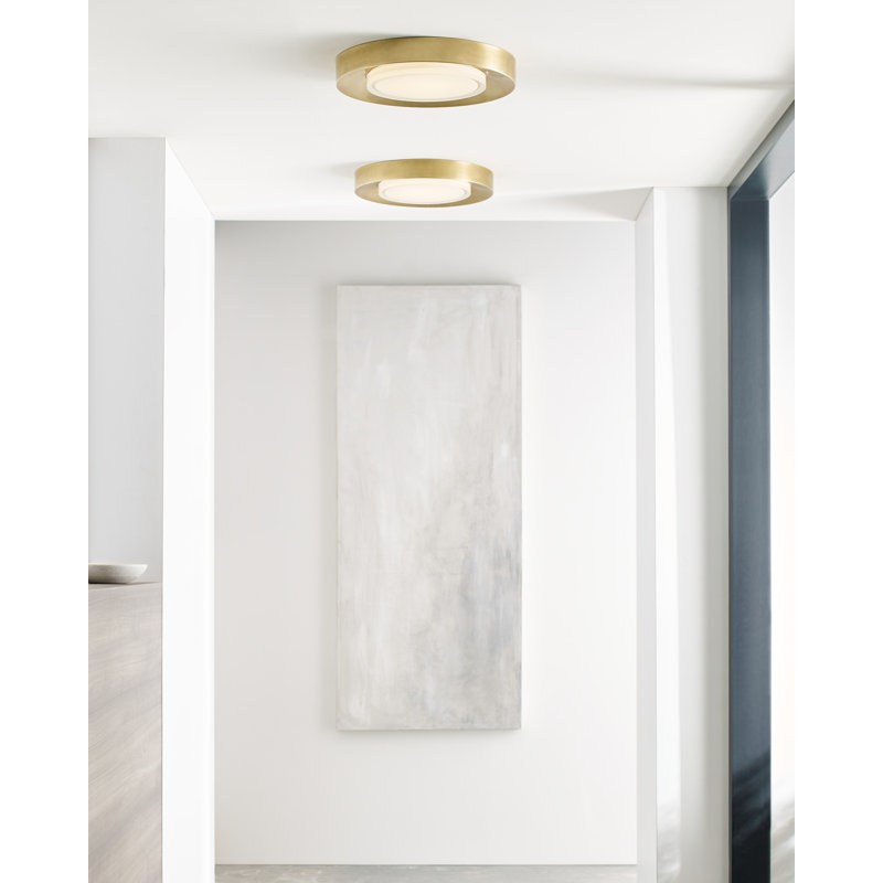 Hilo 1 - Light LED Flush Mount, Natural Brass