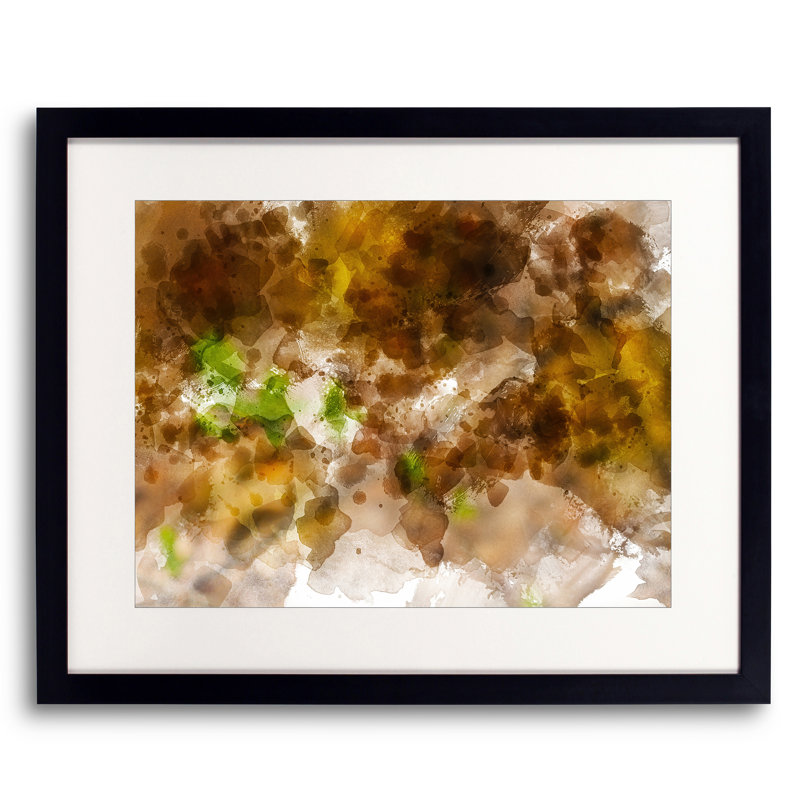 «Abstract» par Chamira Young - Peinture, Papier avec cadre noir, H 17,25 po x l 21,25 po