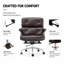 Fauteuil de direction en cuir véritable avec dossier rembourré et structure en aluminium-1856707882