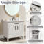 Meuble-lavabo moderne 24 po avec lavabo et 2 portes à fermeture en douceur et tiroir Modern, autoportant-154025534-154025535