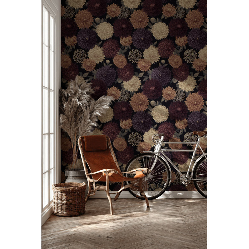Papier peint floral rétro, Peler et coller