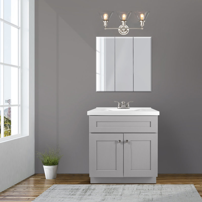Éclairage de salle de bain à intensité variable 3 lumières Vannatta, Nickel satiné