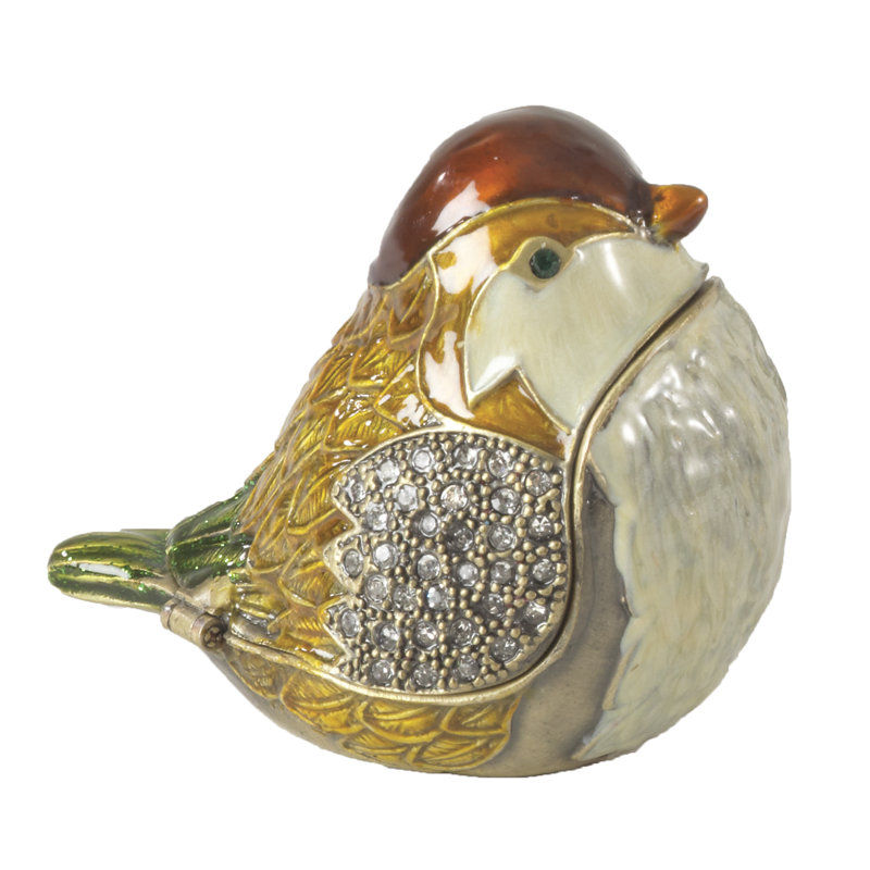 Boîte à bibelot avec motif d'oiseau
