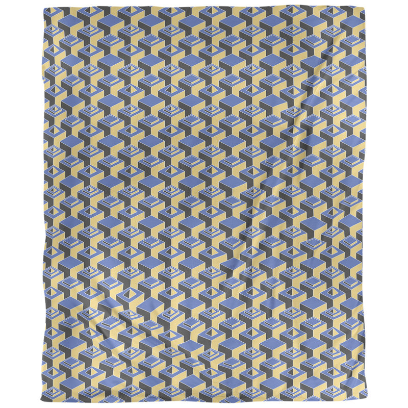 Housse de couette simple à motif de gratte-ciels foncés, Housse de couette pour grand lit, Bleu/jaune, Microfibre