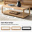 Table basse moderne en bois massif avec base ouverte Arved-764189394