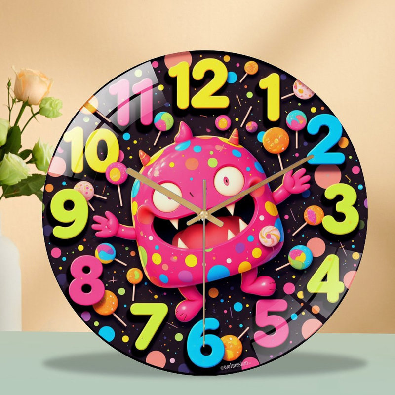 Horloge murale en verre 12 po Monster