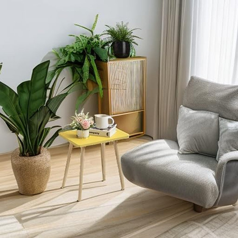 Table d'appoint, petite table de bout, salon, bureau, balcon, décoration de chevet moderne, assemblage facile (jaune, P 15,75 po x l 11,8 po x H 16,54 po)