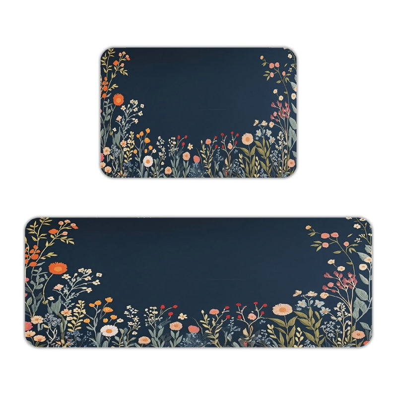 Ensemble de 2 tapis de cuisine Boho Wildflower