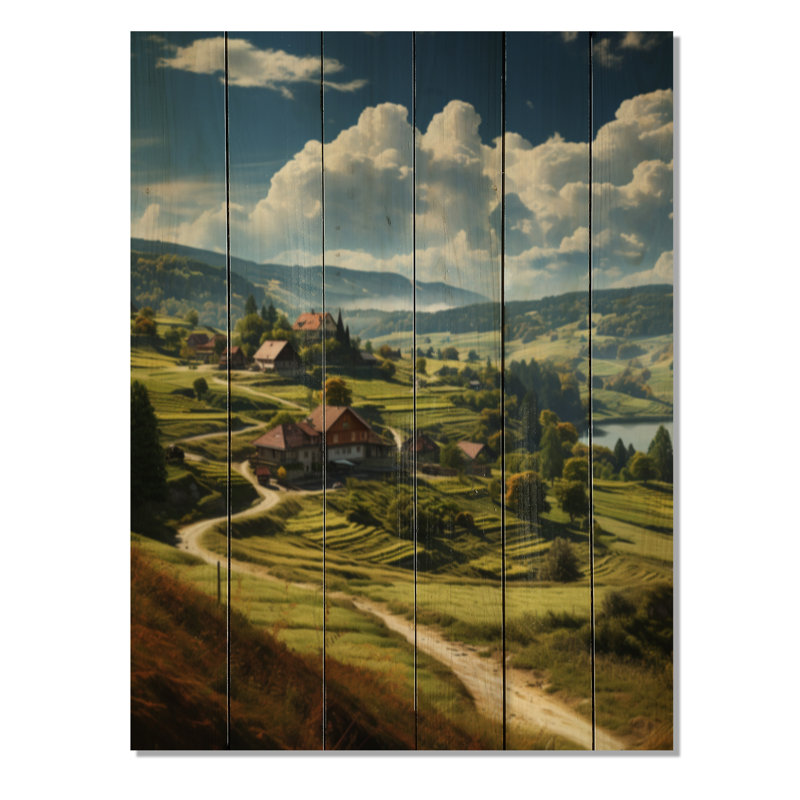 Allemagne, campagne allemande, champ I sur bois, H 32 po x l 24 po x P 0,78 po