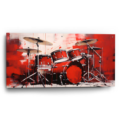 'Drums 11' by Sean Parnell Acrylic Glass Wall Art, 48" x 24"