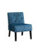Fauteuil sans accoudoirs en velours bleu avec capitonnage à boutons et coussin en mousse, idéal pour le salon, la chambre à coucher et l'espace de bureau-121109179