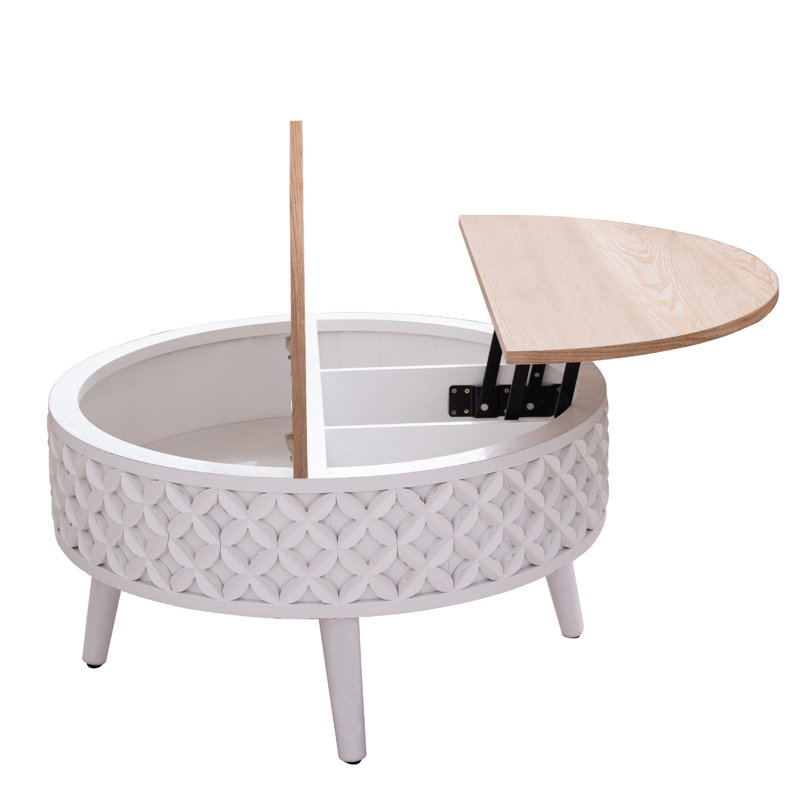 Table basse ronde avec rangement