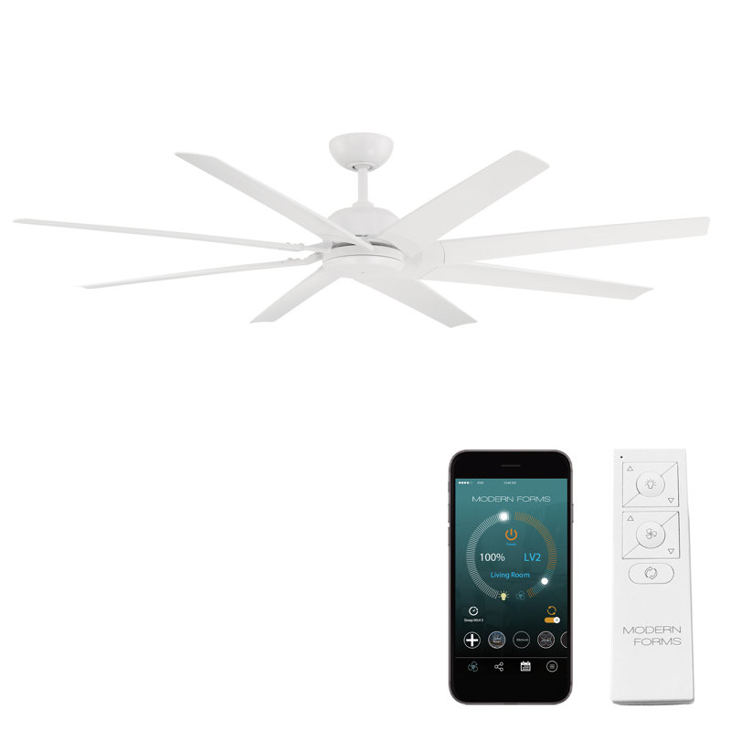 Roboto XL Indoor/Outdoor 8-Blade Smart Ceiling Fan 70" and Remote Control Included, Works With Alexa and iOS / Android App