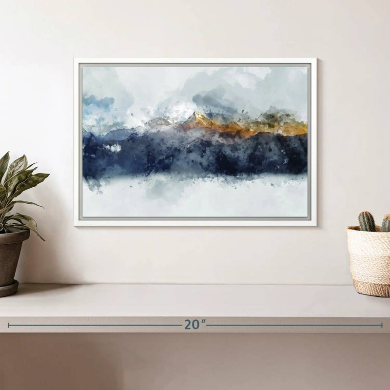 Bolan Mountain Range, Floating Frame White, 13" X 9"