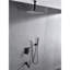Système de douche à fixation au plafond - tête de 16 po et à main, nickel brossé, acier inoxydable, buse autonettoyante garantissant un passage d'eau sans entrave, douche de pluie naturelle, fixation murale, conforme