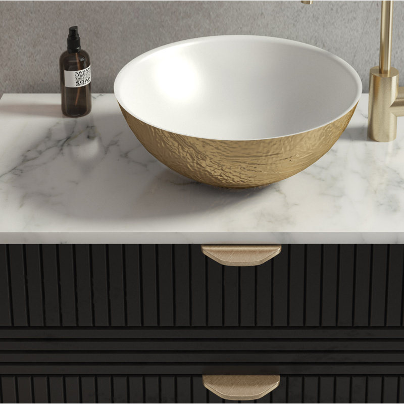 CasaDiVanna Bello 400mm L x 400mm W Marble Round Sink, Gold