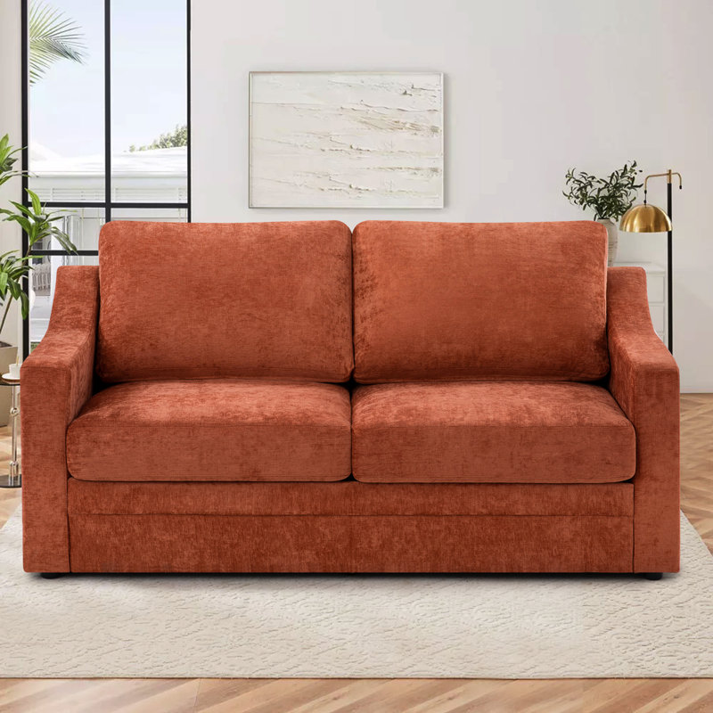 67" Upholstered Loveseat Modern Sofa With Thickened Cushions, Comfy Chenille 2-Seater Couch With Wider Armrests For Bedroom, Apartment, Office