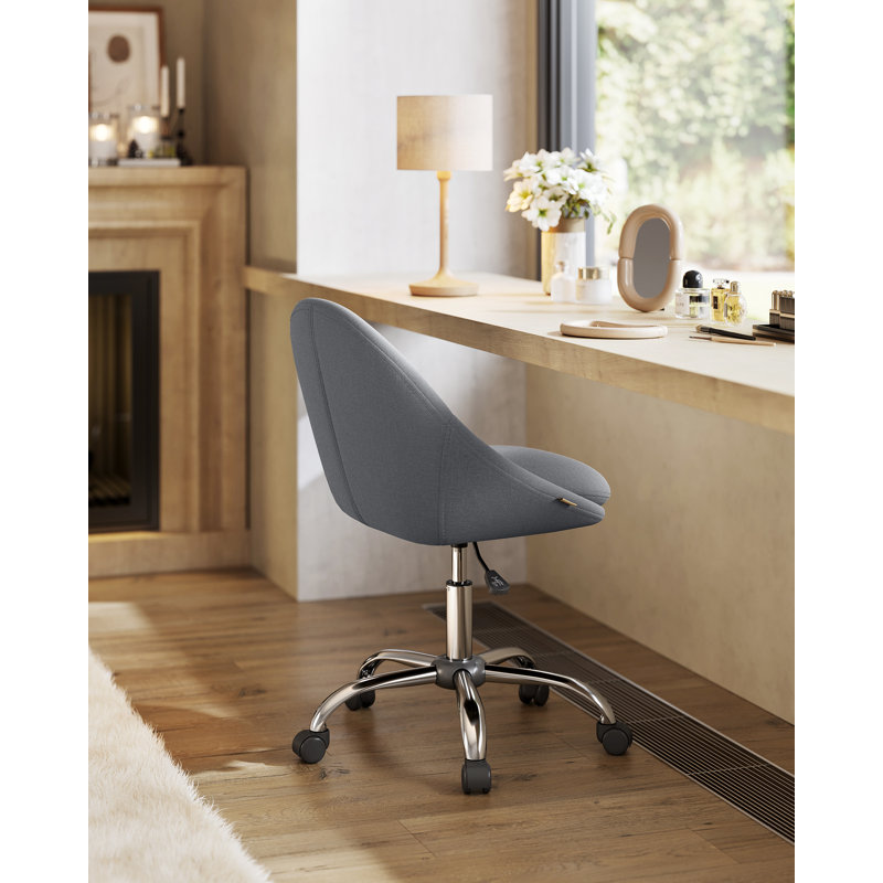 Akon Office Chair, Silver, Grey Linen
