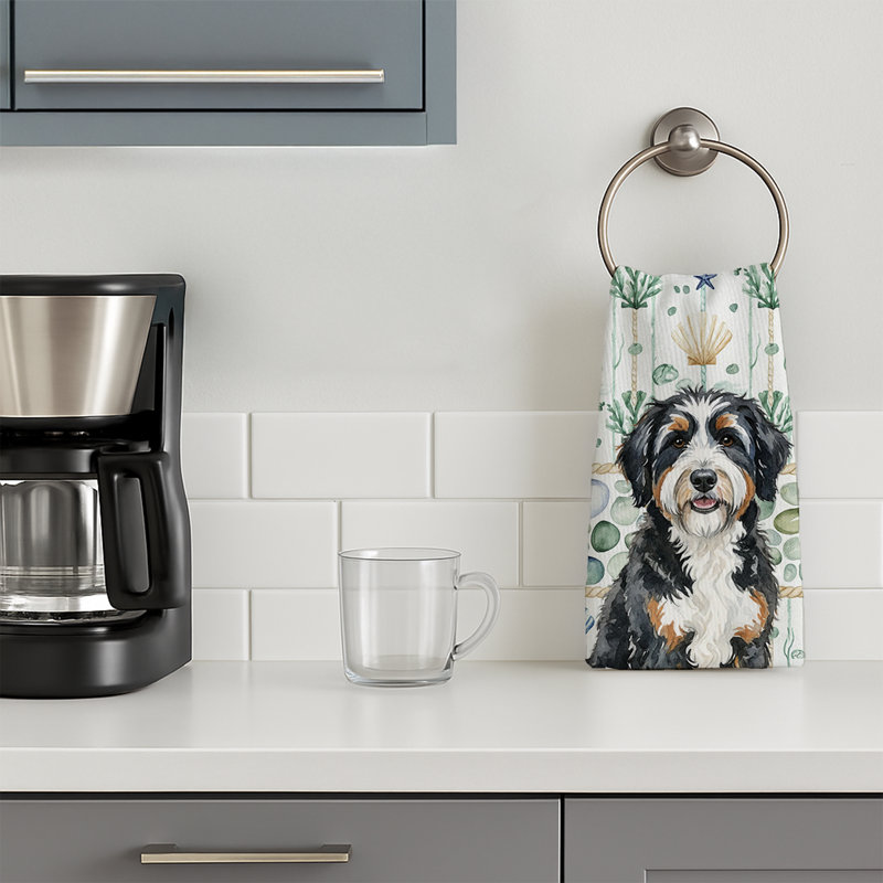 Berndoodle Coastal Sea Glass Kitchen Towel, Berndoodle