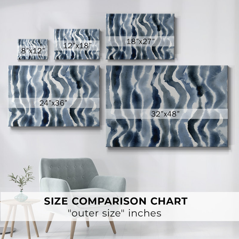 True Blue Wave II-Gallery Wrapped Canvas, 12" H x 18" W