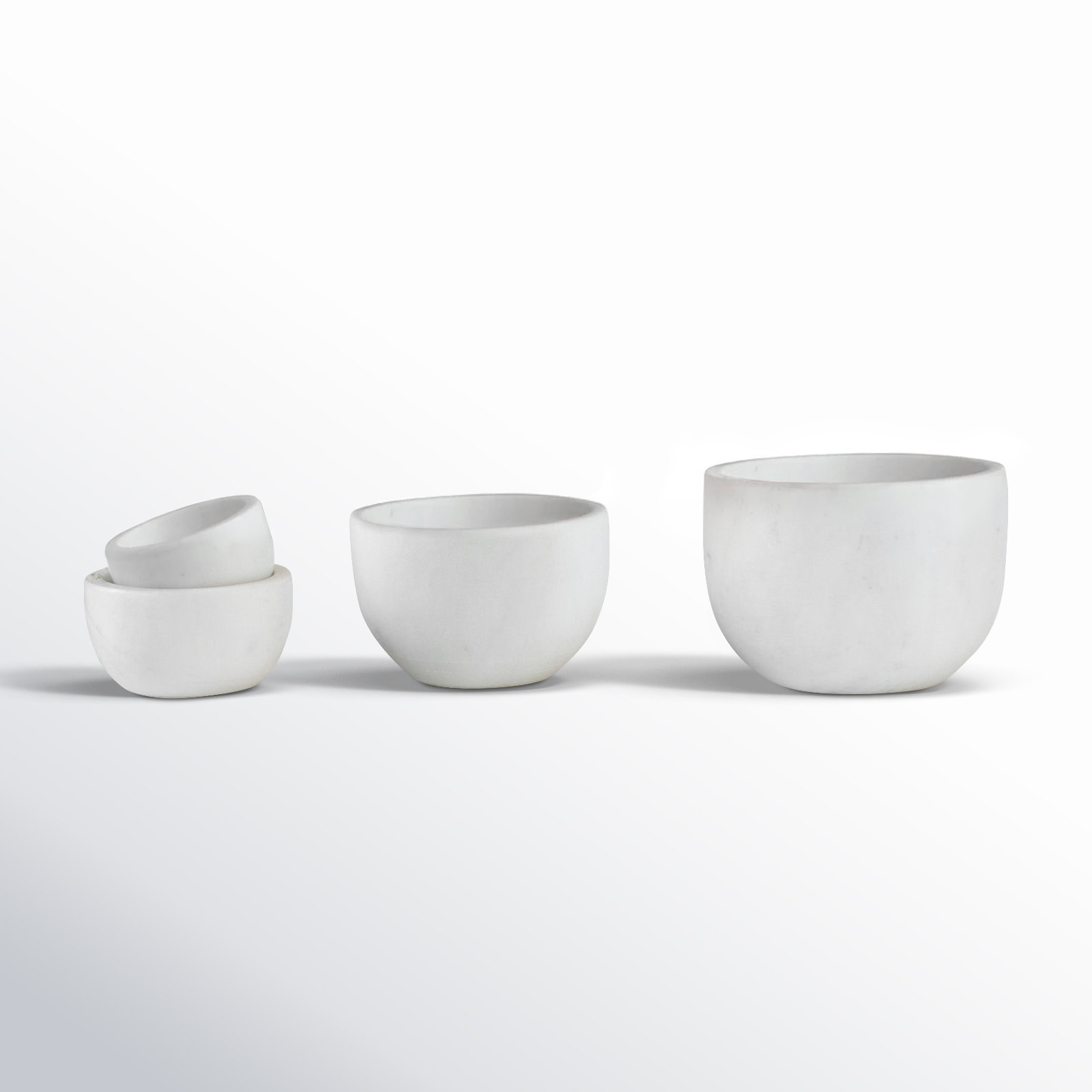 Brooksville White Marble Bowls (Set Of 4)