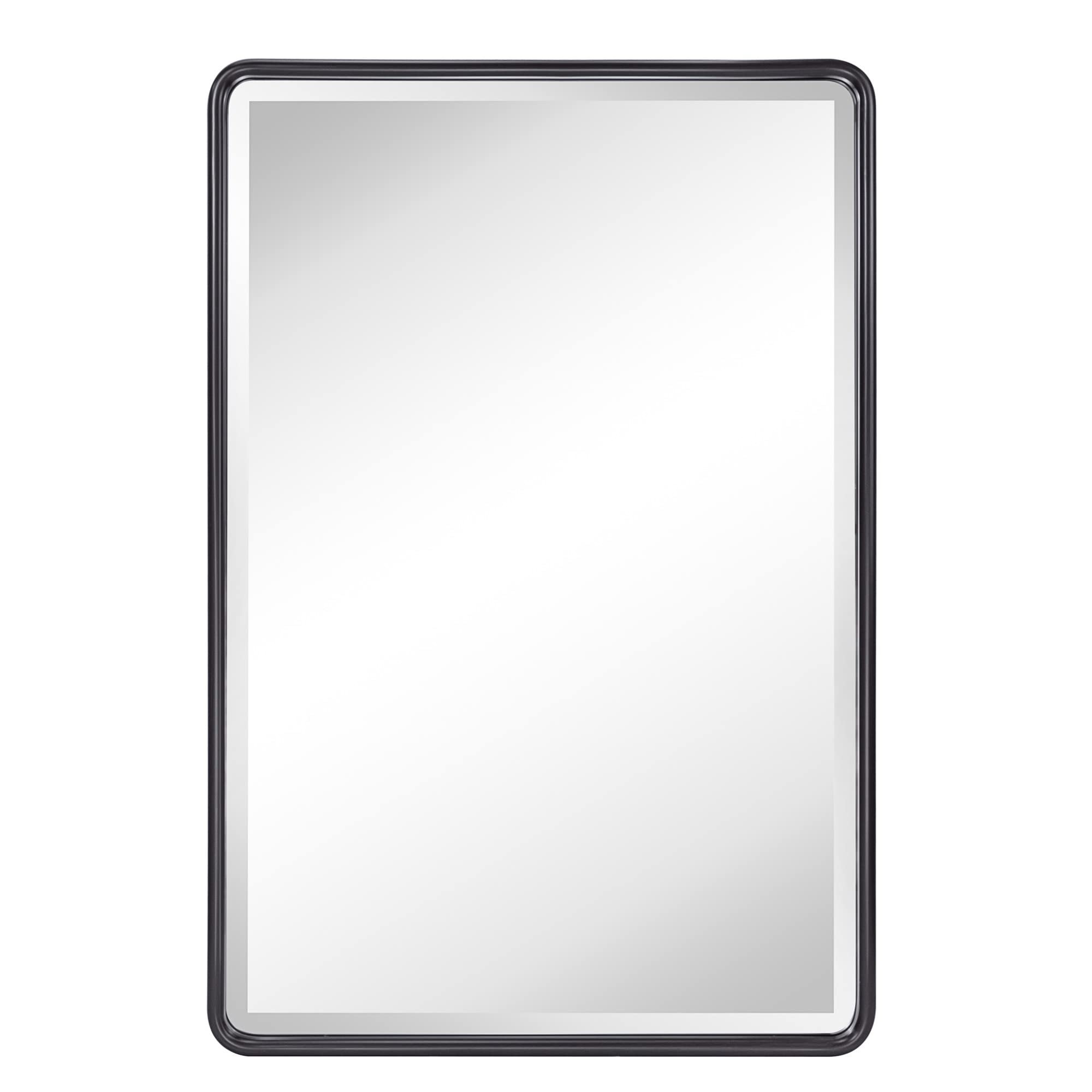 Farmhouse Recessed Metal Bathroom Medicine Cabinets with Mirror with Adjustable Tempered Glass Shelves, Oil Rubbed Bronze