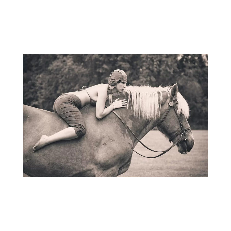Off To The Races by JAE - Wrapped Canvas Print, 20.32 cm H x 30.48 cm W