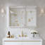 Armoire à pharmacie murale de salle de bain encastrée ou en surface l 40 po x H 30 po avec tablettes réglables en verre-325964676