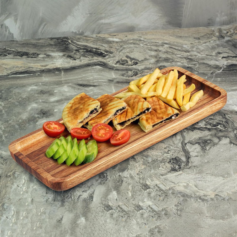 Plateaux de service en bois d'acacia, plateaux en bois pour la décoration intérieure, nourriture, fromage, fruits, charcuterie et hors-d'œuvre