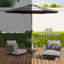 Parasol extérieur gris de 10 pi avec fonction de parasol et résistance au vent du soleil