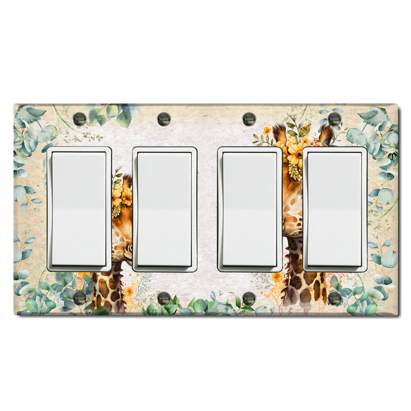 Animals 4 - Gang Toggle Light Switch Standard Wall Plate