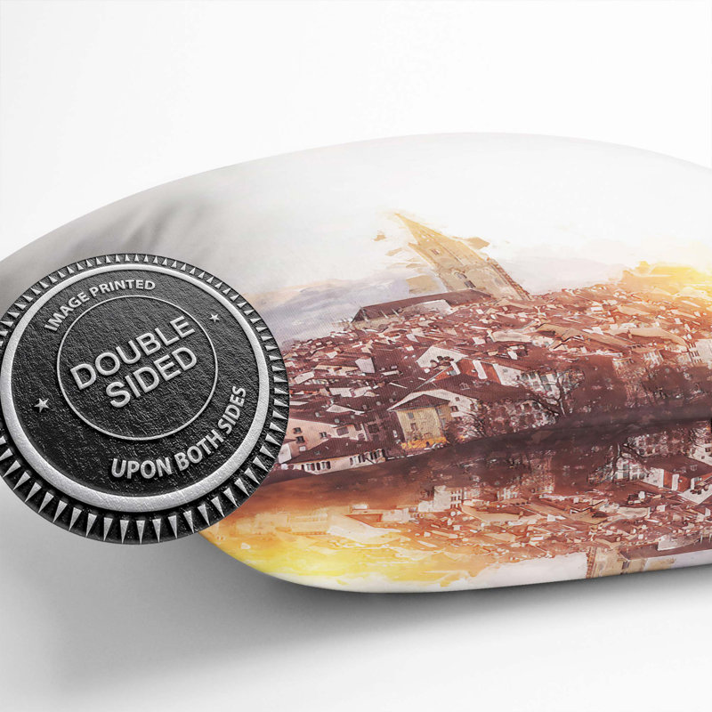 Sunset in Bern Switzerland Cushion with Filling, 40cm H x 40cm W x 15cm D