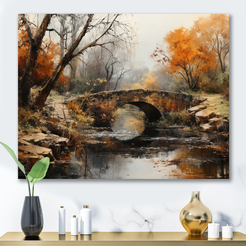 «Beige Bridge Whispers Of History III», reproduction d'art sur toile, H 12 po x l 20 po x P 1 po, Toile tendue