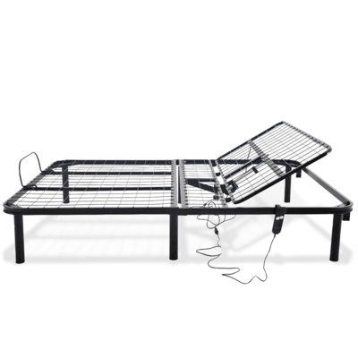 Base de lit réglable noir tête haute uniquement, structure en acier robuste, assemblage rapide et facile, capacité de poids de 850 lb, profondeur de 75 po, largeur de 53 po, hauteur de 14 po, noir, ajustement complet,