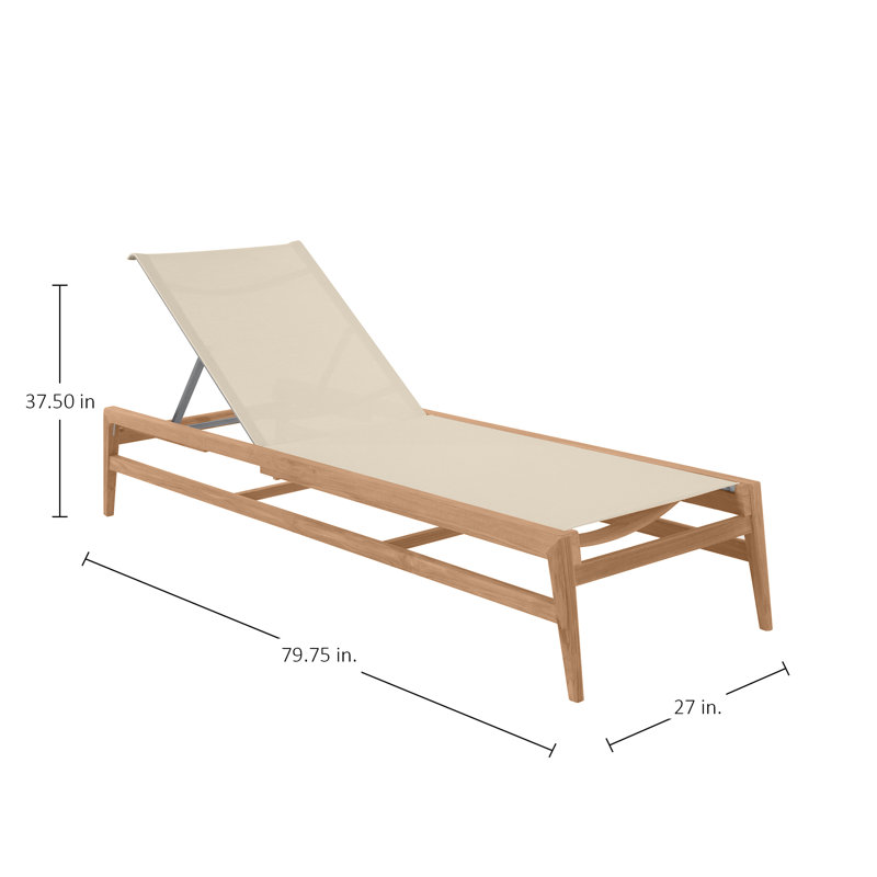 Coast Reclining Chaise Lounge, Natural Teak/Canvas Sling