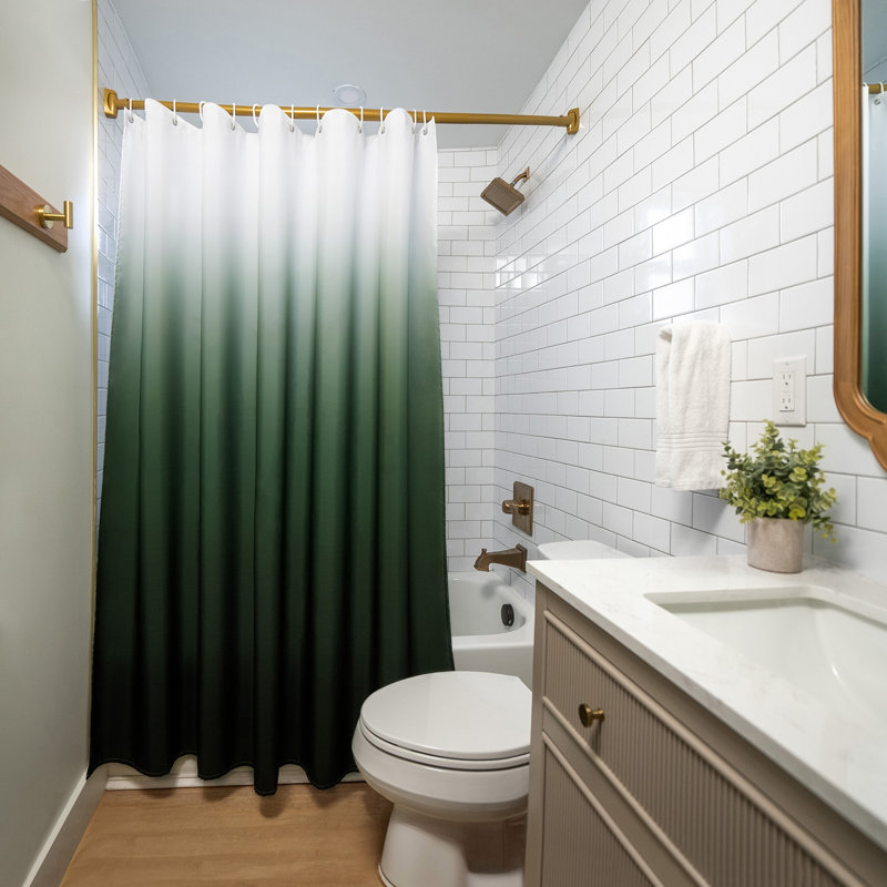 Rideau de douche 71 x 74 Parke Ombre - résistant à l'eau - tissu 100% polyester, Vert